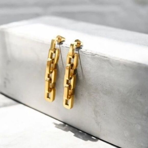 NWOT Eddie Borgo Supra Link Collar Necklace And Earrings - Picture 2 of 7